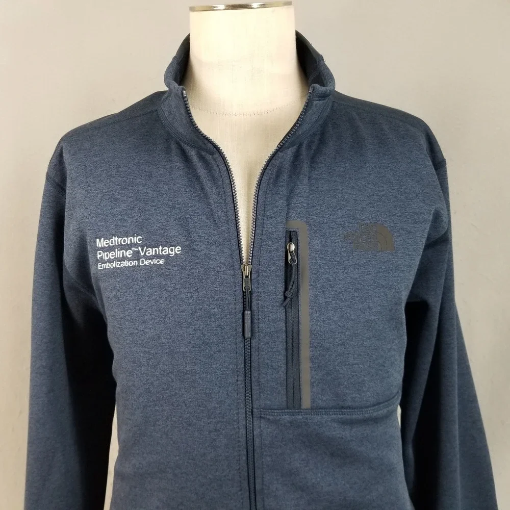 The North Face Fleece Jacket Mens XL Blue Medtronic Full Zip Skyline Stretchy